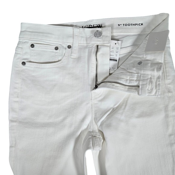 J. Crew 9" toothpick jean in white wash‎ 28 NWT - Picture 3 of 12